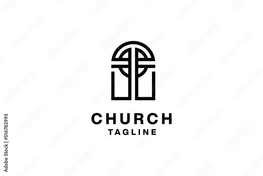 Cross logo design for church vector illustration. Cross logo design for church vector illustration.