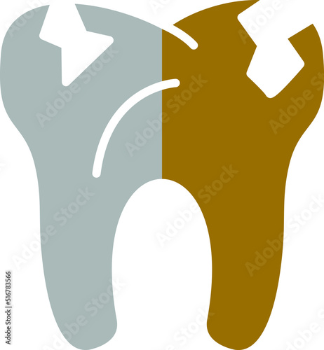 Vector Design Broken Tooth Icon Style