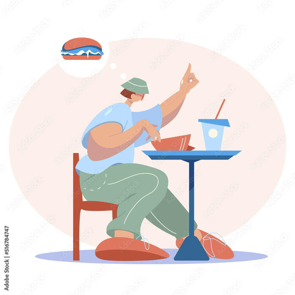 man ordering food man ordering food