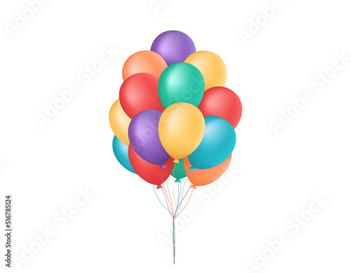 3d birthday baloons bunch