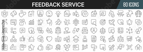 Feedback service line icons collection. Big UI icon set in a flat design. Thin outline icons pack. Vector illustration EPS10 © stas111