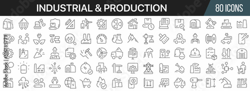 Fotografia Industrial and production line icons collection