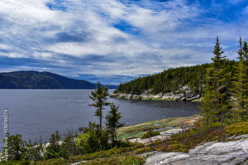 Rivers and hills in Tadoussac (Quebec)