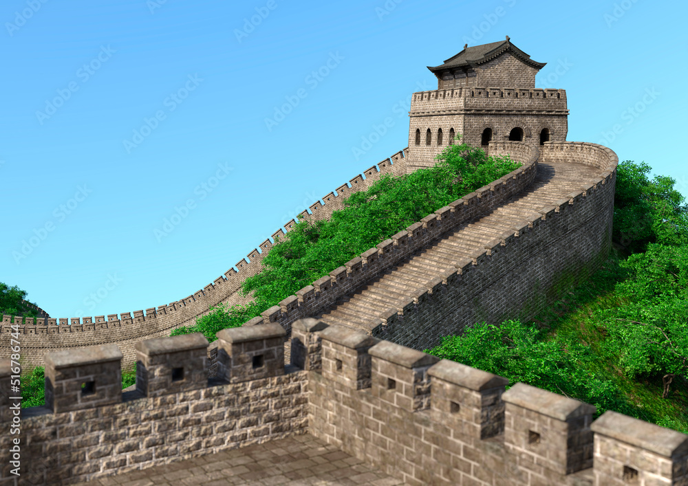 3D Rendering Great Wall of China