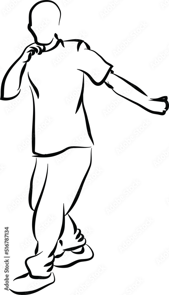 Fototapeta premium Man dancing breakdance or street dance silhouette. Fictional character and plot