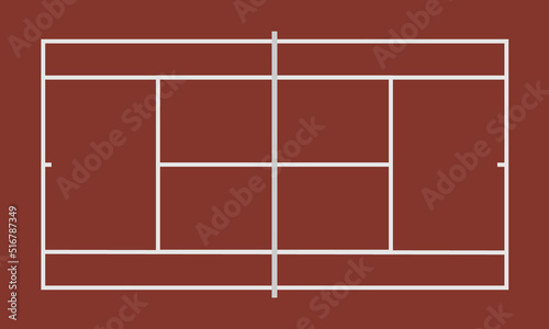 Top view of dark red tennis court, sport background - Vector illustration © I_love_life