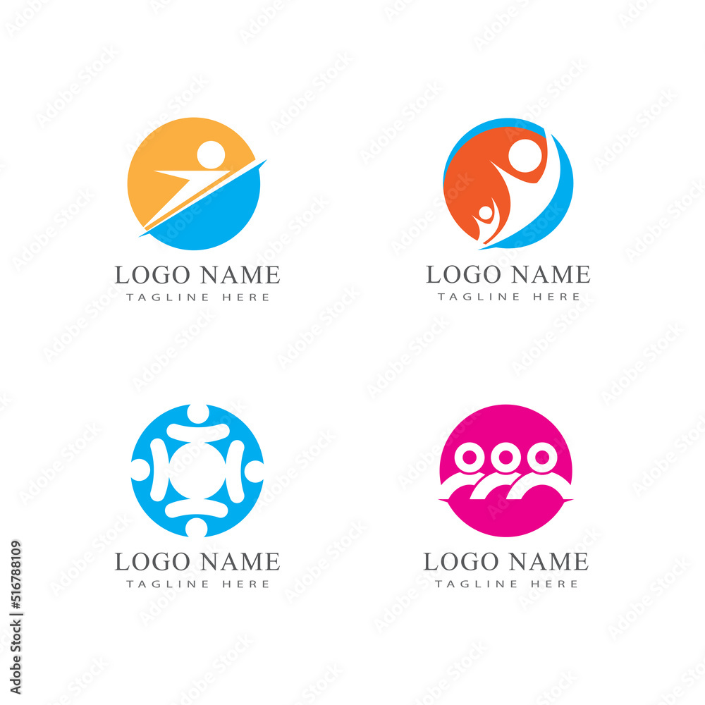 Adoption and community care Logo template vector icon