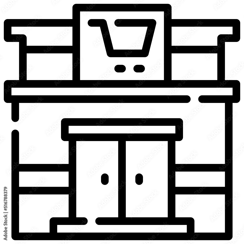 Fototapeta premium STORE line icon,linear,outline,graphic,illustration