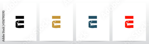 Bicep Muscle Arm On Letter Logo Design E