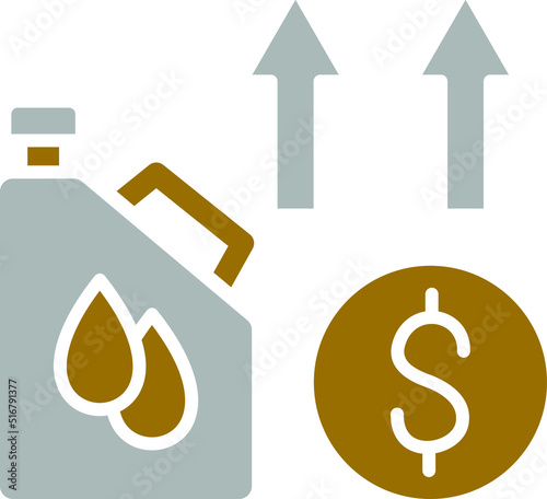 Oil Price Increase Icon Style