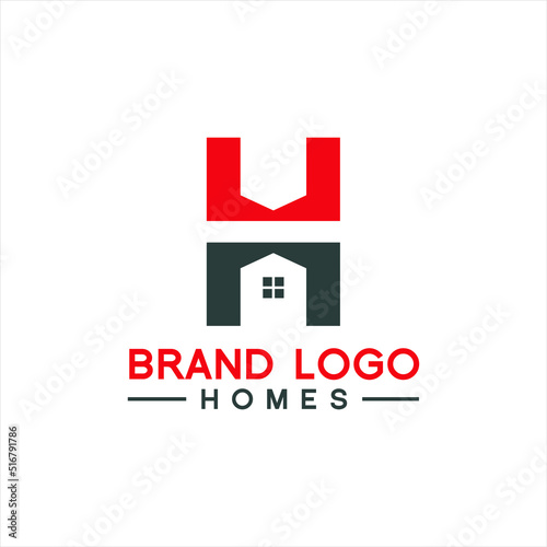 Real estate logo vector letter H