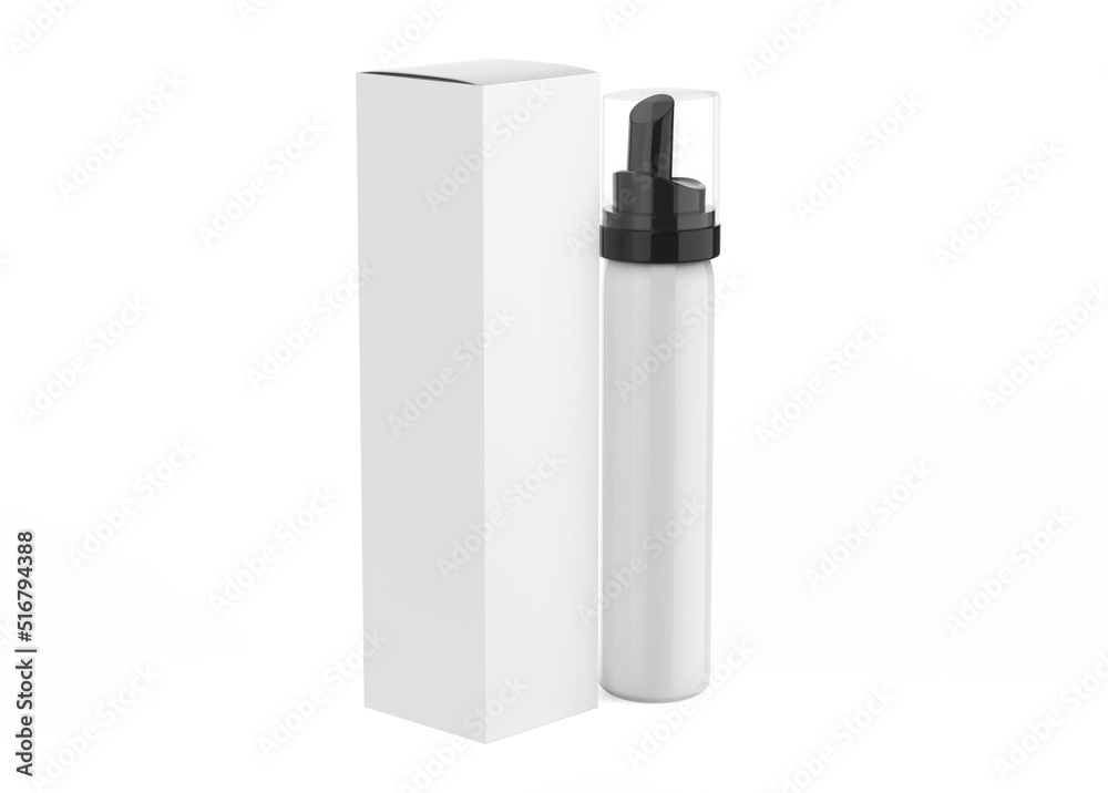Plastic Bottle with Long Nozzle Sprayer Mockup isolated on white background. 3d illustration