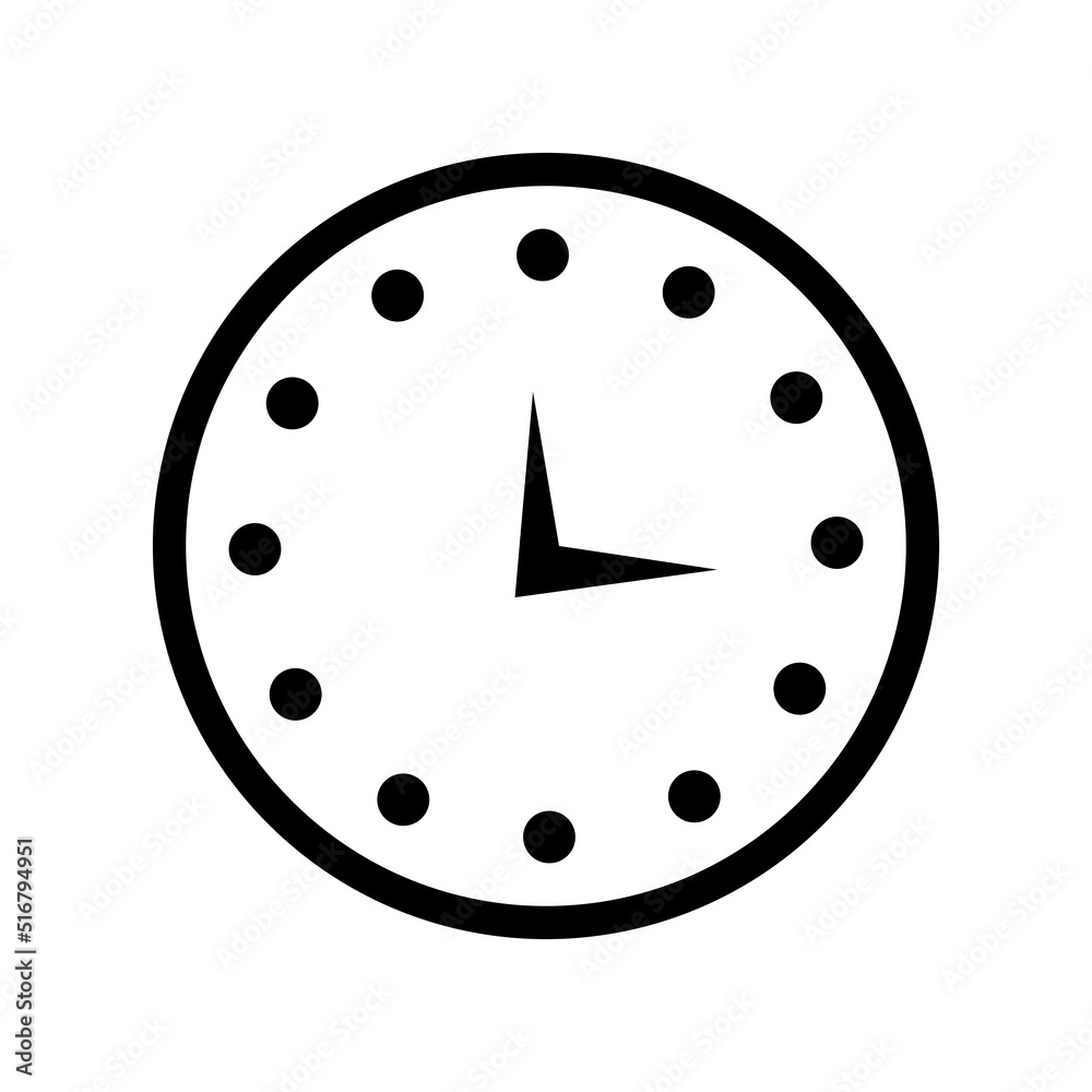Clock Icon Flat Style. Clock Logo Design Vector Template Clock Icon Flat Style. Clock Logo Design Vector Template