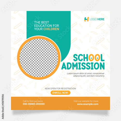 school admission social media post template