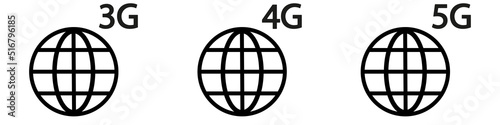 Internet connection on the planet. 3G 4G 5G. On white background vector illustration eps10