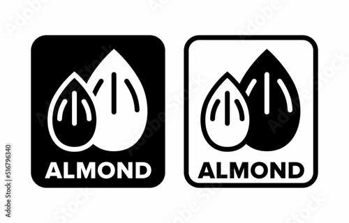 "Almond" ingredient vector information sign