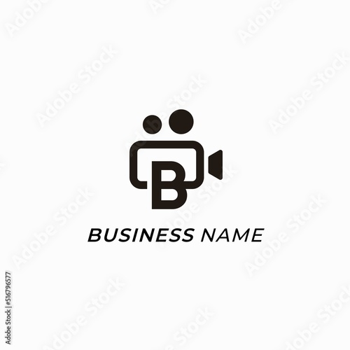 design logo combine letter B and camera video