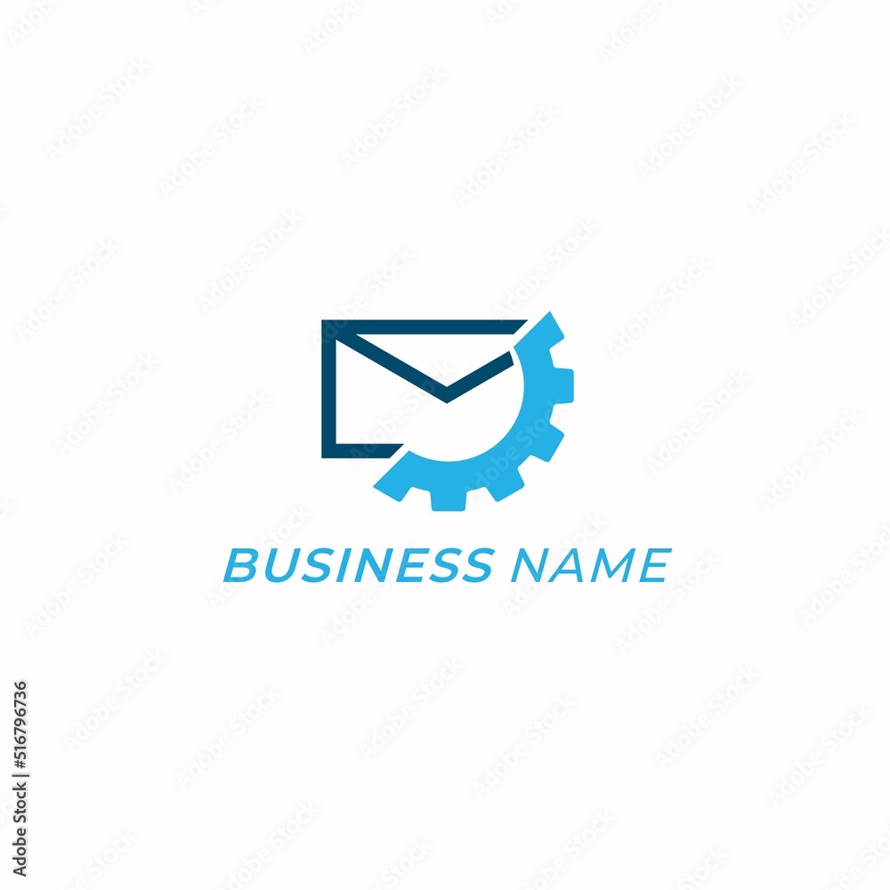 design logo combine email and gear design logo combine email and gear