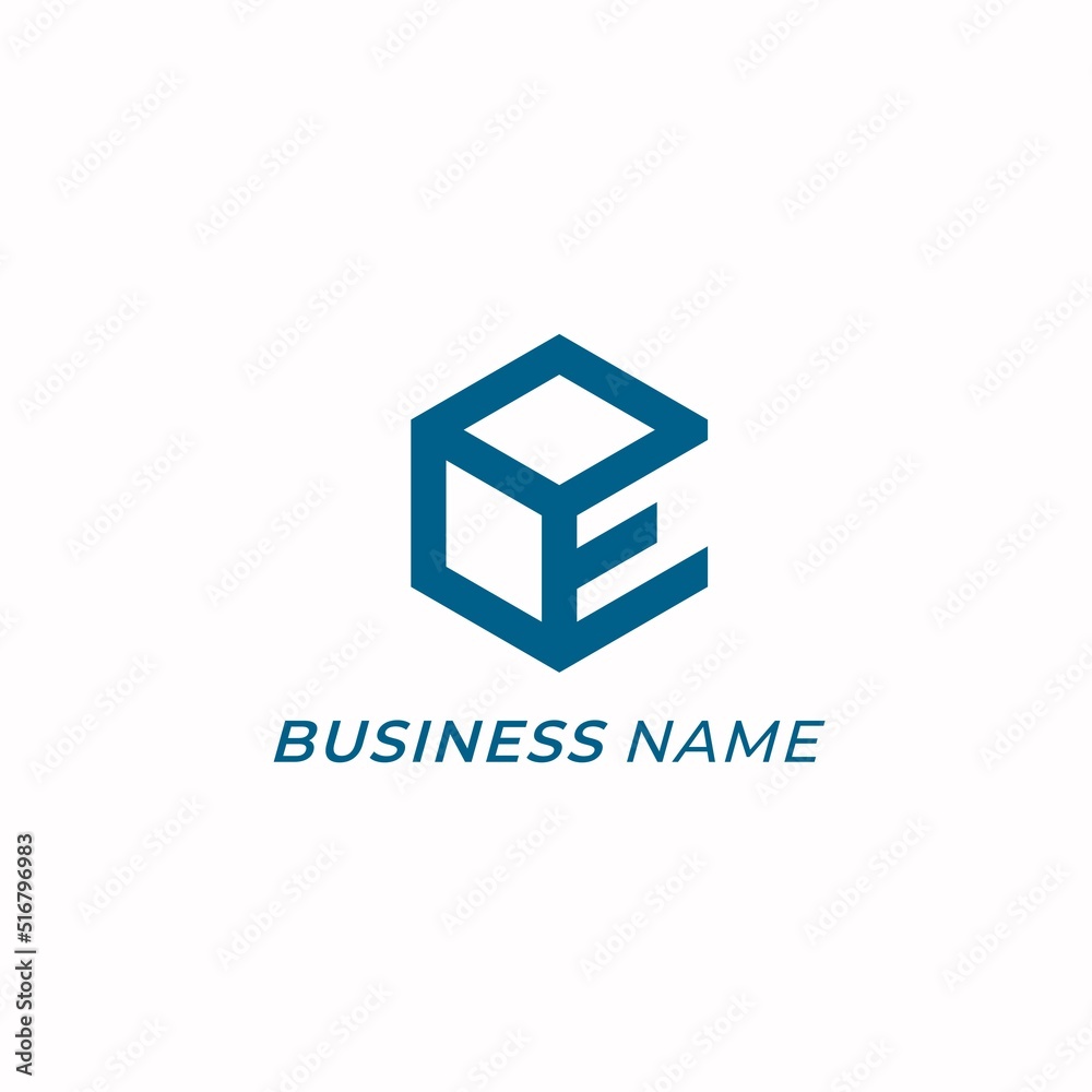 Fototapeta premium design logo creative box and letter E