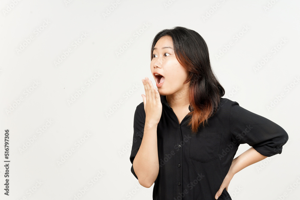 WOW exciting gesture of Beautiful Asian Woman Isolated On White Background WOW exciting gesture of Beautiful Asian Woman Isolated On White Background