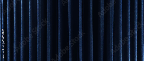 The Blue curtain pattern texture background.