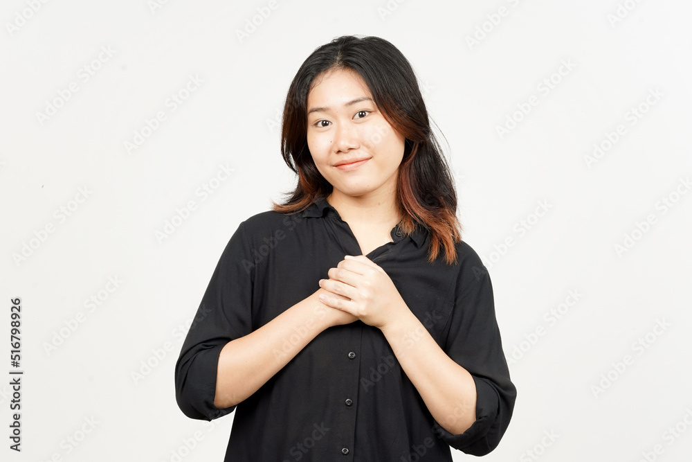 Smile looking at camera of Beautiful Asian Woman Isolated On White Background Smile looking at camera of Beautiful Asian Woman Isolated On White Background