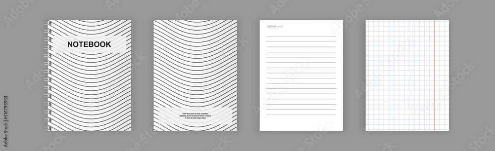 Back to school. Notebook cover.. Realistic notebook or notepad . Vector Template . A4 Back to school. Notebook cover.. Realistic notebook or notepad . Vector Template . A4