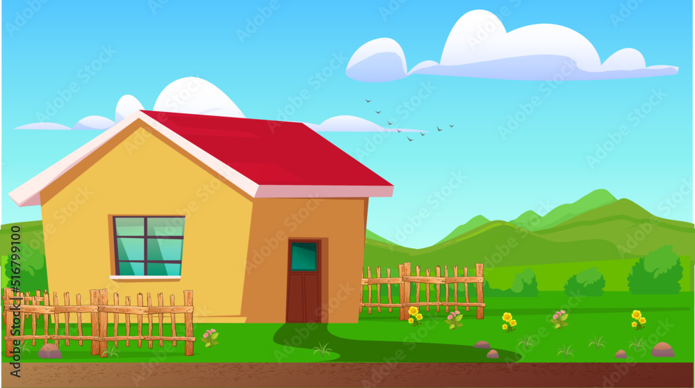 Naklejka premium landscape with house