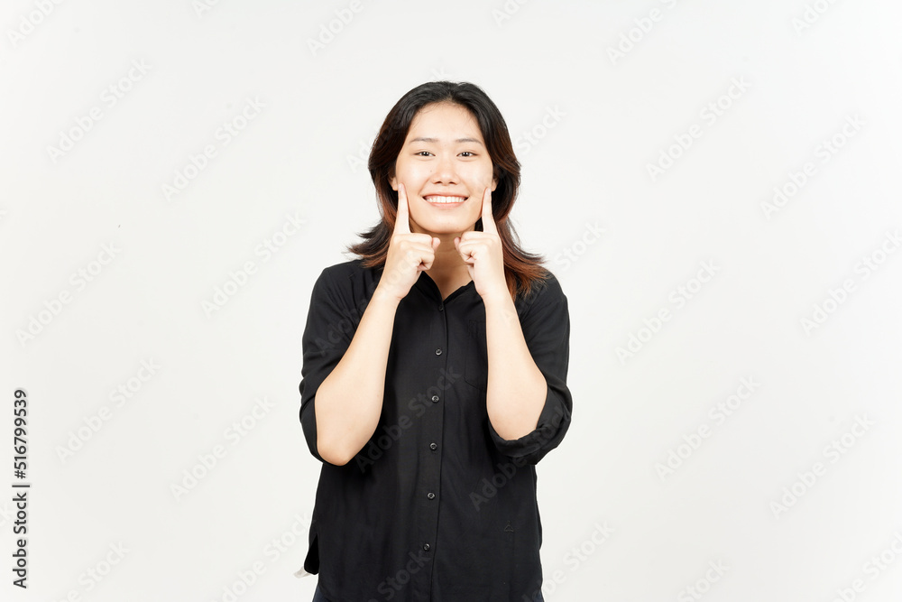 Smile looking at camera of Beautiful Asian Woman Isolated On White Background Smile looking at camera of Beautiful Asian Woman Isolated On White Background