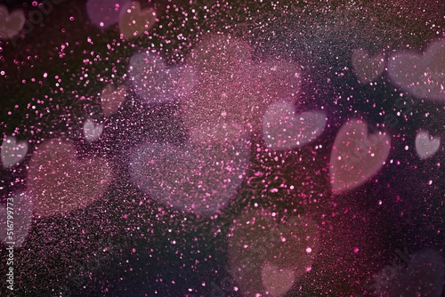 Lovecore / Valentine's Day Dark Glitter Heart Background photo