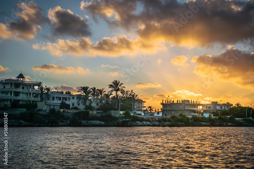 Dramatic view for Nile river at Rasheed Egypt    