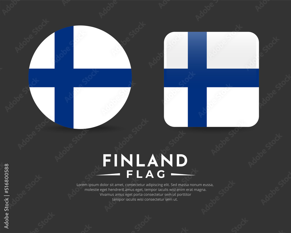 Collection of finland flag emblem icon. Finland flag symbol icon vector. Collection of finland flag emblem icon. Finland flag symbol icon vector.