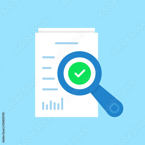 blue cartoon loupe like simple assessment icon