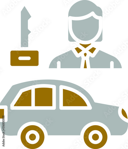 Car Saleswoman Icon Style