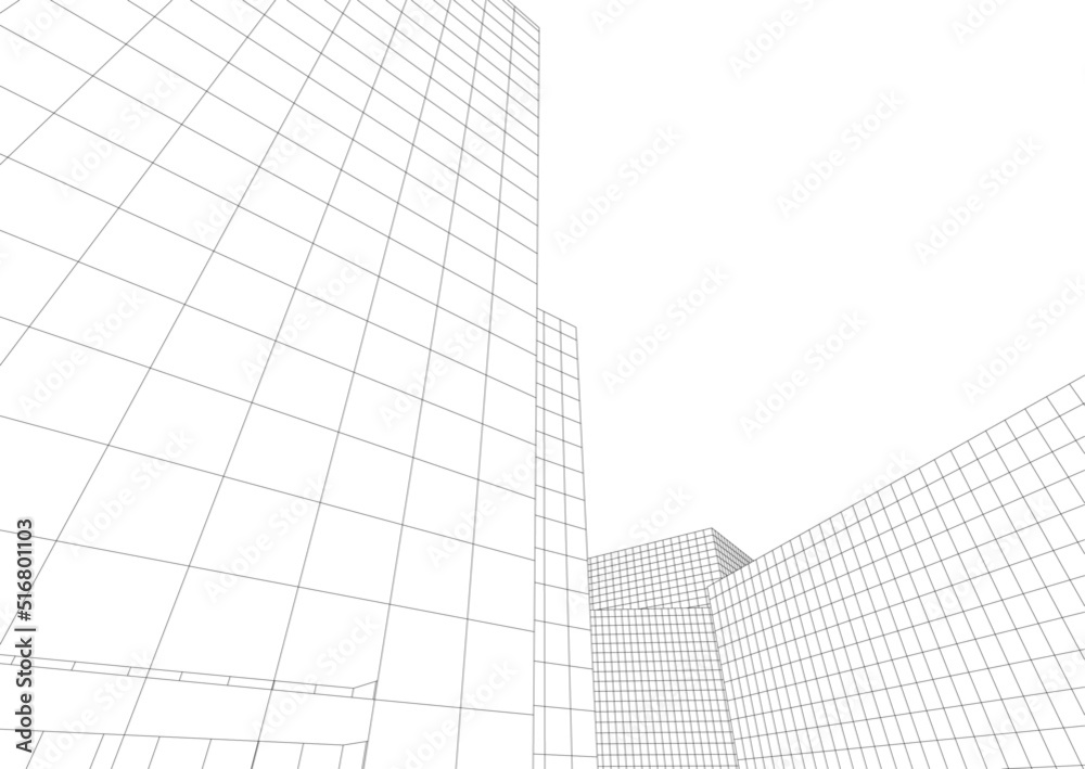 Modern architecture building 3d Modern architecture building 3d