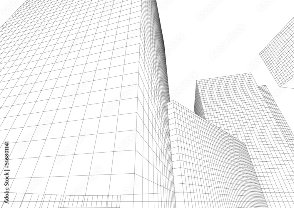 Modern architecture building 3d Modern architecture building 3d