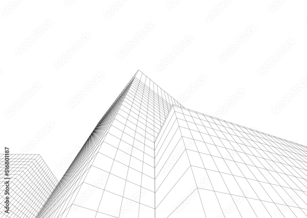 Modern architecture building 3d 