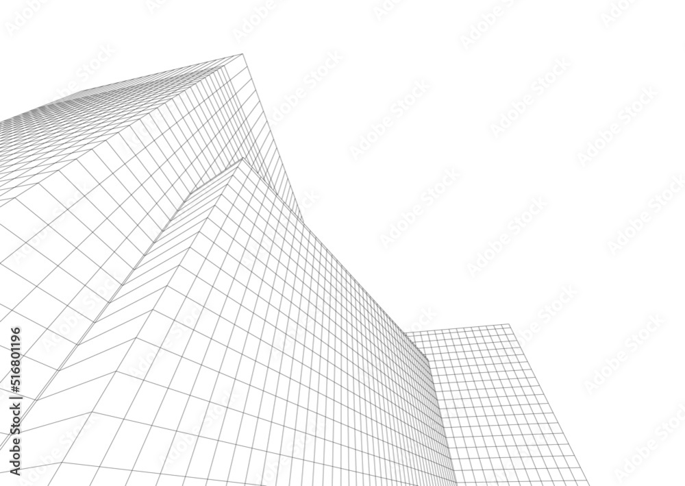 Modern architecture building 3d 