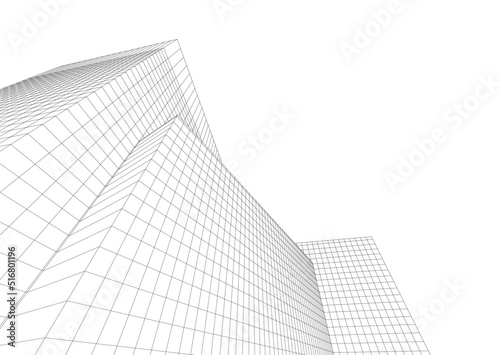 Modern architecture building 3d 