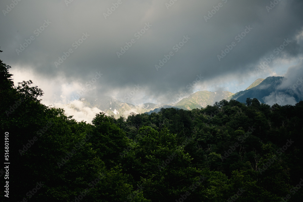 photography landscape cloudy mountains