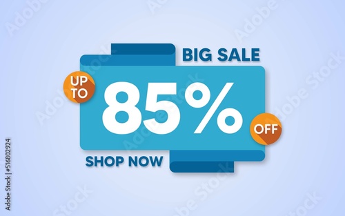 Big Sale banner template design, Big sale special up to 85% off. Special offer discount template design.