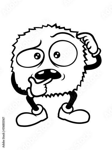 Monster skeptisches Gesicht Comic 