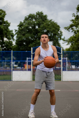 A Nineteen Year Old Teenage Boy Playing Basketball © Ben Gingell