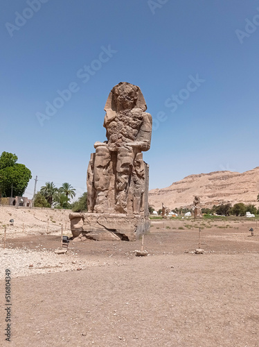 Crumbling enormous statue near the Nile river in Abhu Dabi