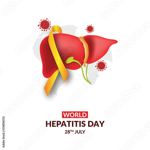 World hepatitis day illustration with ribbon