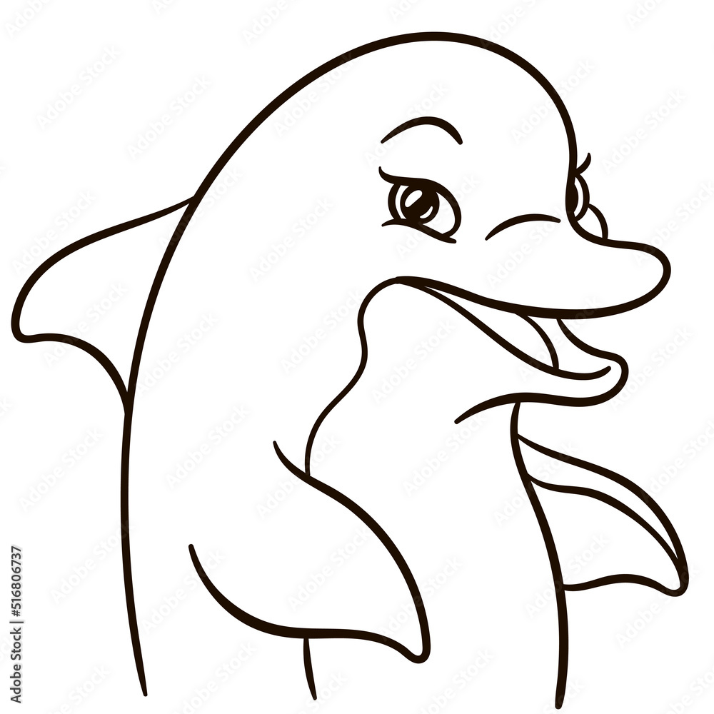Dolphin cartoon illustration. Cute animal print for t-shirts, mugs, totes, stickers, nursery wall arts, greeting cards, etc. Dolphin cartoon illustration. Cute animal print for t-shirts, mugs, totes, stickers, nursery wall arts, greeting cards, etc.