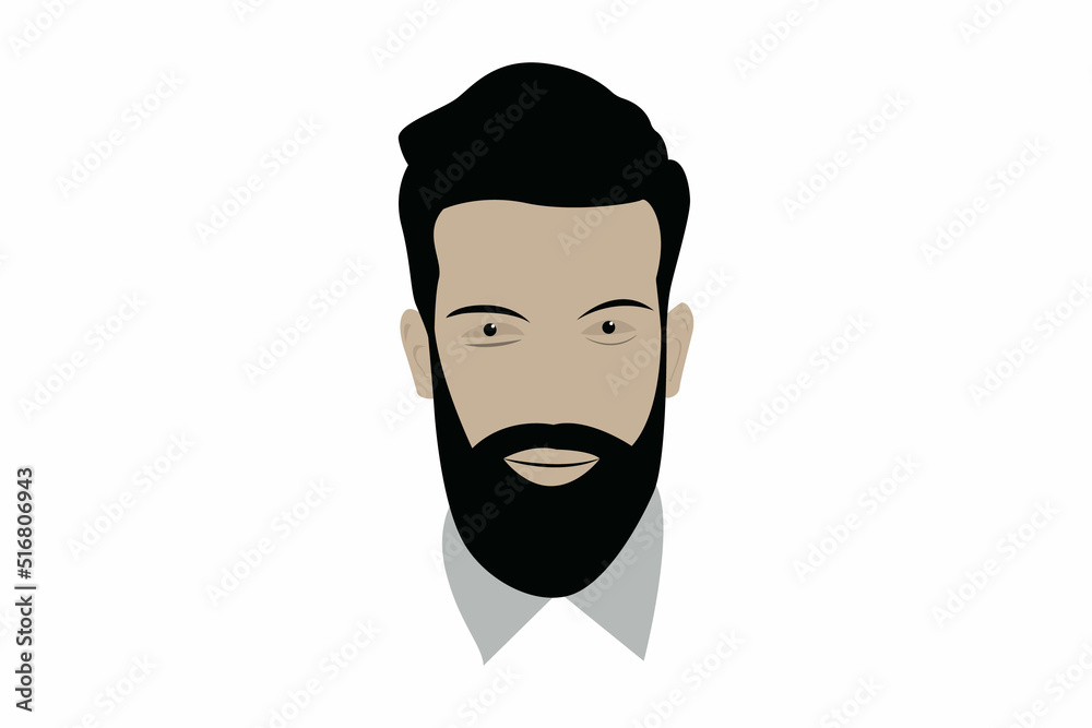 man with beard vector