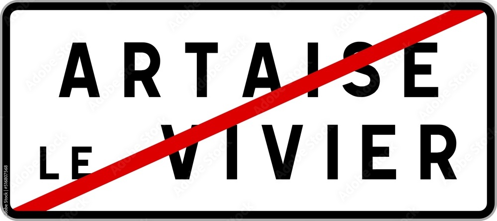Panneau sortie ville agglomération ArtaiseleVivier / Town exit sign