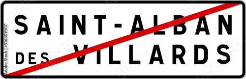 Panneau sortie ville agglomération Saint-Alban-des-Villards / Town exit sign Saint-Alban-des-Villards