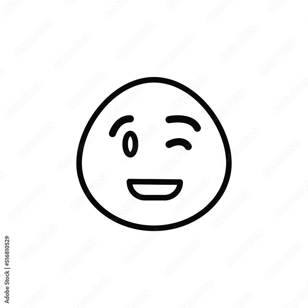 wink emoji vector for website, icon, symbil presentation